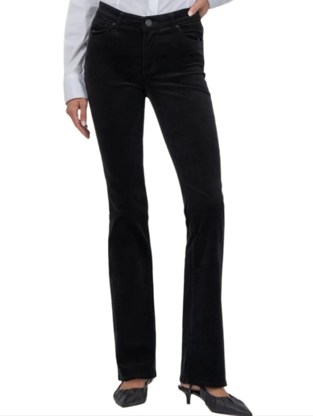 Kut from the Kloth Black Karen Baby Bootcut Corduroy Pants Size 6 (30x28)